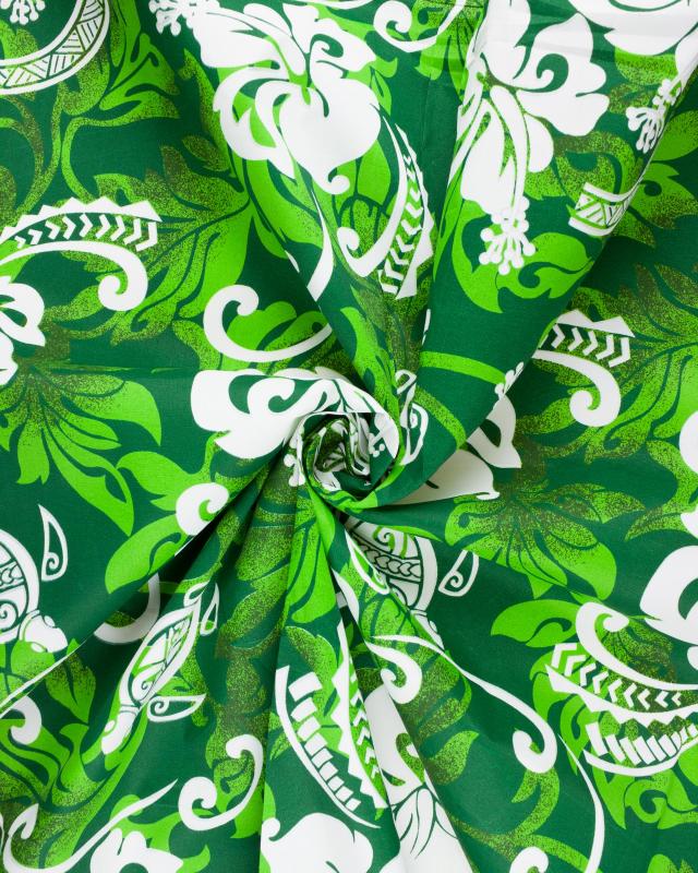 Polynesian fabric ANAE Green - Tissushop